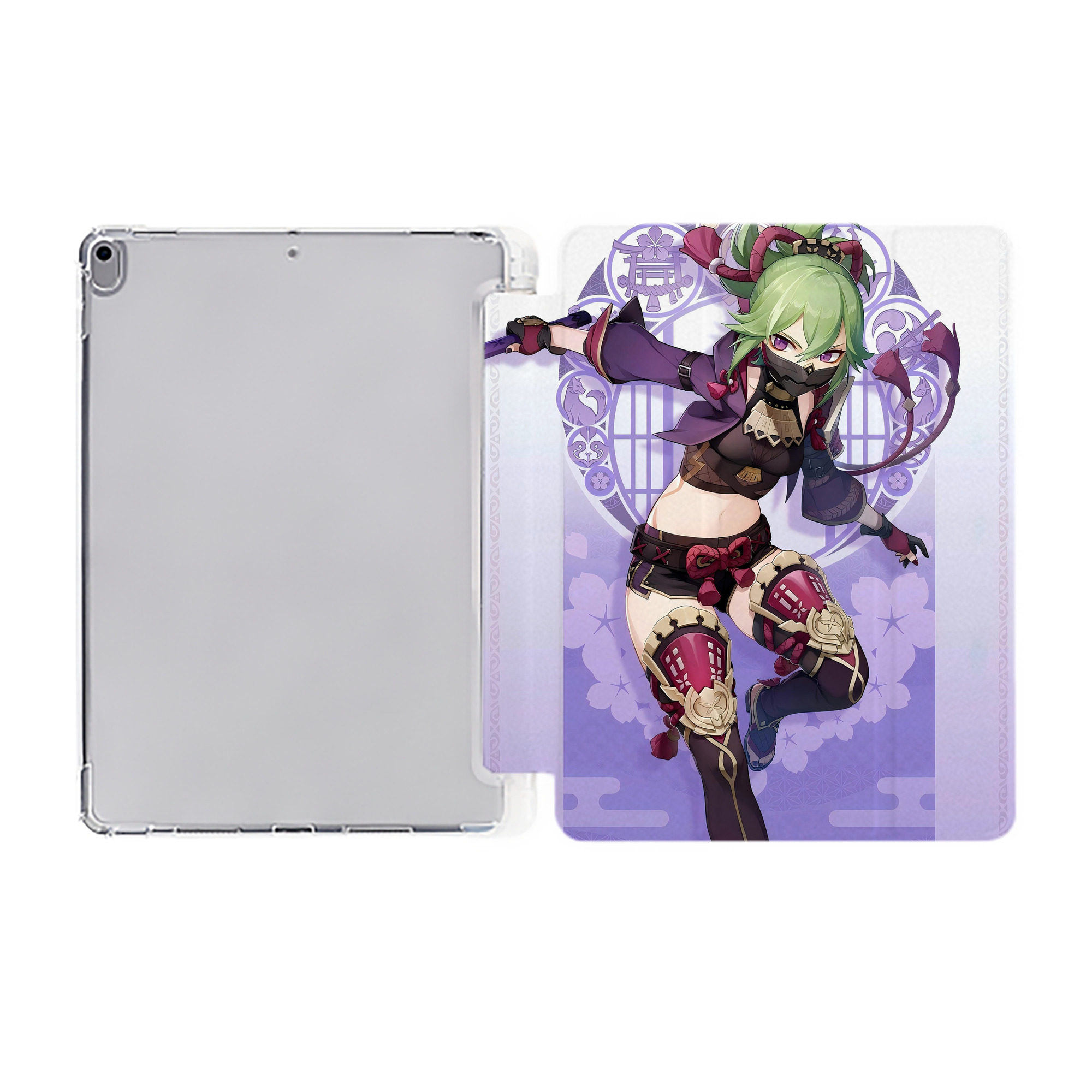 げんし神 genshin IPad ケース ペン収納付き 三つ折りスタンド PUレザー×シリコン 対応機種9.5/10.5/10.9インチ